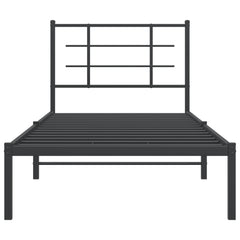 vidaXL Metal Bed Frame without Mattress with Headboard Black 90x190cm 5
