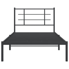 vidaXL Metal Bed Frame without Mattress with Headboard Black 107x203cm 5