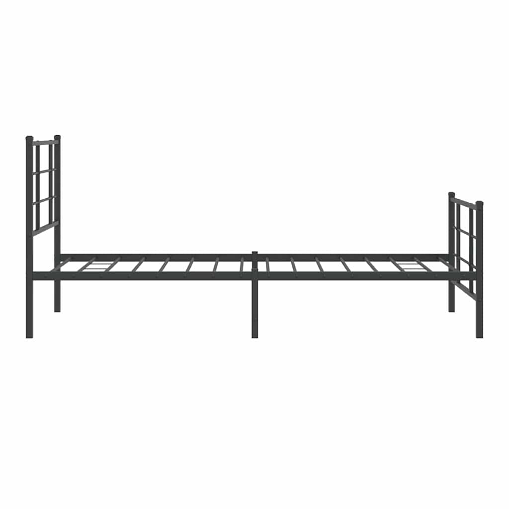 Metal Bed Frame without Mattress with Footboard with Headboard & Footboard Black 90 cm 200 cm