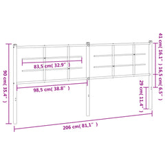 vidaXL Metal Replace Headboard Black 200 cm 6