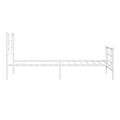 vidaXL Metal Bed Frame without Mattress with Footboard White 90x190cm 6