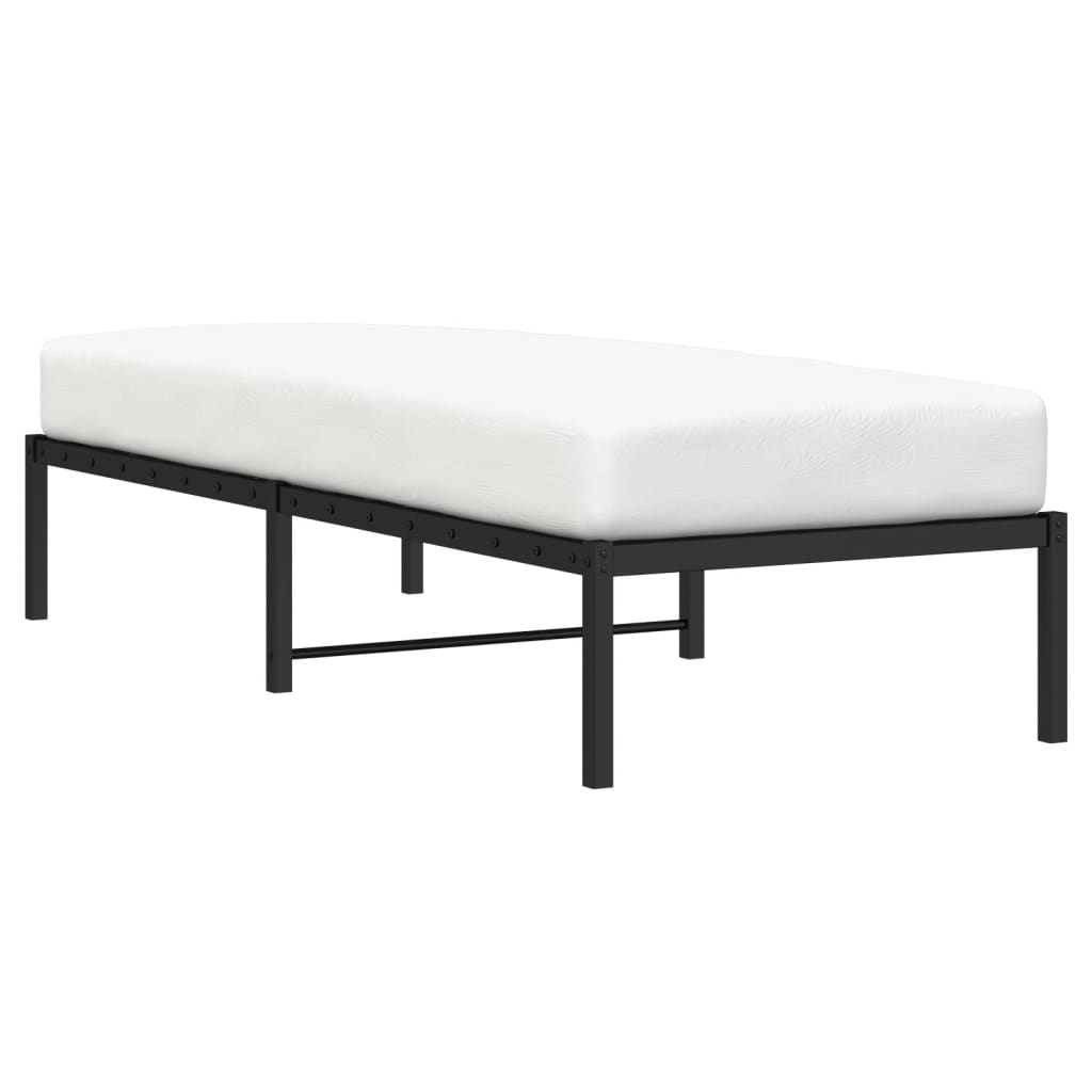 vidaXL Metal Bed Frame without Mattress Black 80x200cm 3