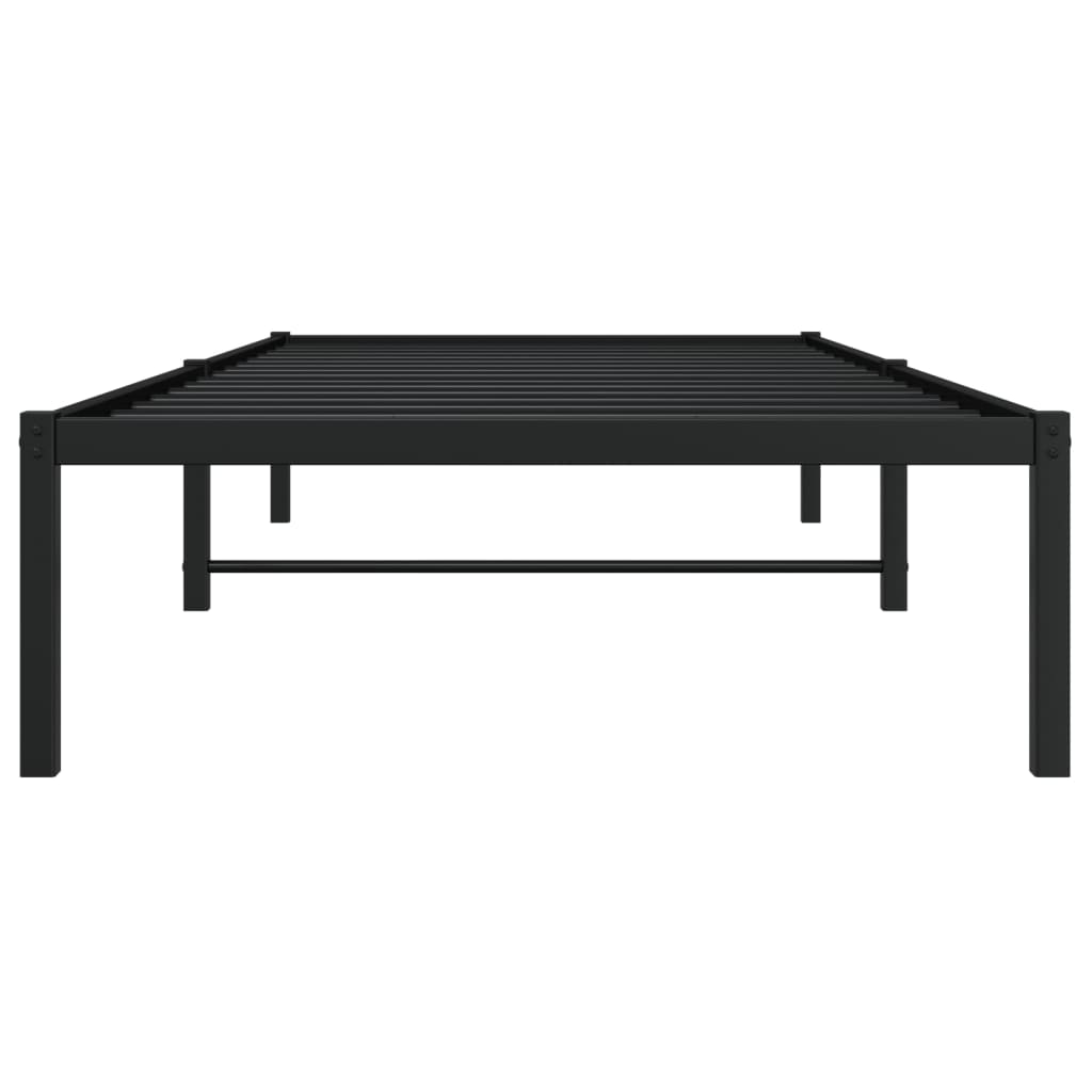 vidaXL Metal Bed Frame without Mattress Black 90x200cm 5