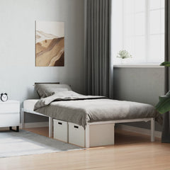 Metal Bed Frame without Mattress White 107 cm 203 cm