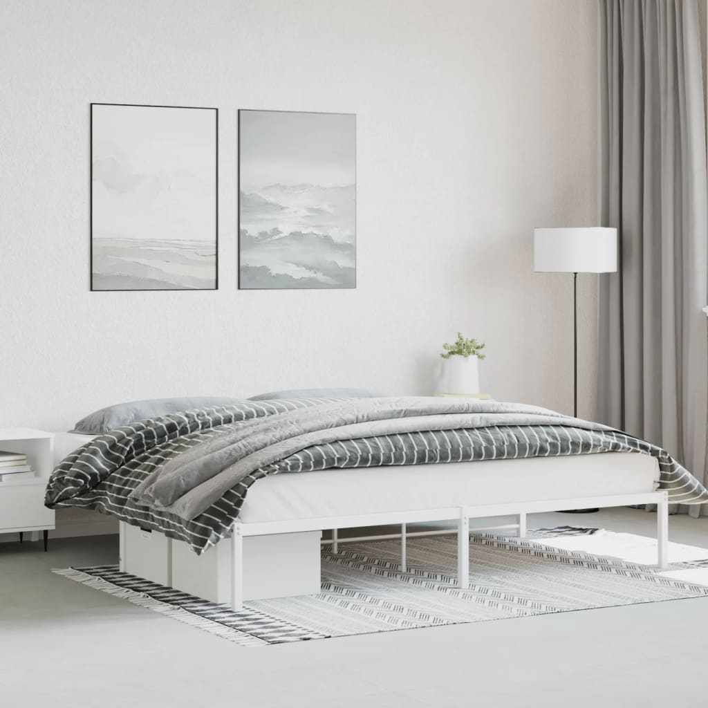 Metal Bed Frame without Mattress White 200 cm 200 cm