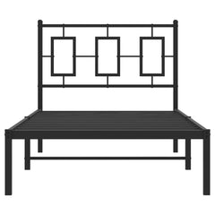 vidaXL Metal Bed Frame without Mattress with Headboard Black 90x190cm 5