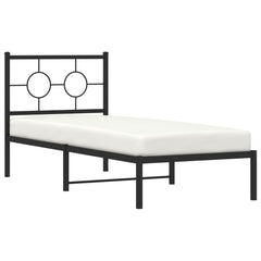 vidaXL Metal Bed Frame without Mattress with Headboard Black 80x200cm 4