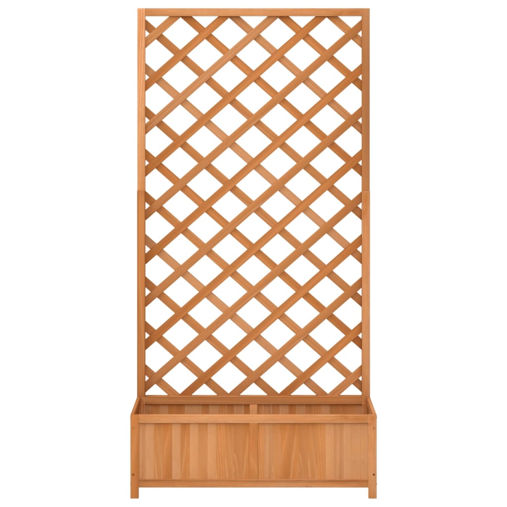 vidaXL Planter with Trellis Brown 90x35x180 cm Solid Wood Fir 4