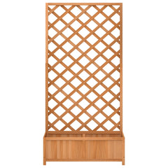 vidaXL Planter with Trellis Brown 90x35x180 cm Solid Wood Fir 4