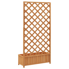 vidaXL Planter with Trellis Brown 90x35x180 cm Solid Wood Fir 6