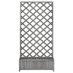 vidaXL Planter with Trellis Grey 90x35x180 cm Solid Wood Fir 5