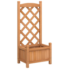 vidaXL Planter with Trellis Brown 40x30x90 cm Solid Wood Fir 2