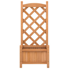 vidaXL Planter with Trellis Brown 40x30x90 cm Solid Wood Fir 4