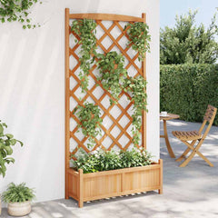 Planter Solid Wood Fir with trellis Brown 90 cm 180 cm 35 cm