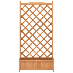 vidaXL Planter with Trellis Brown 90x35x180 cm Solid Wood Fir 4
