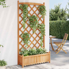 Planter Solid Wood Fir with trellis Brown 90 cm 180 cm 35 cm