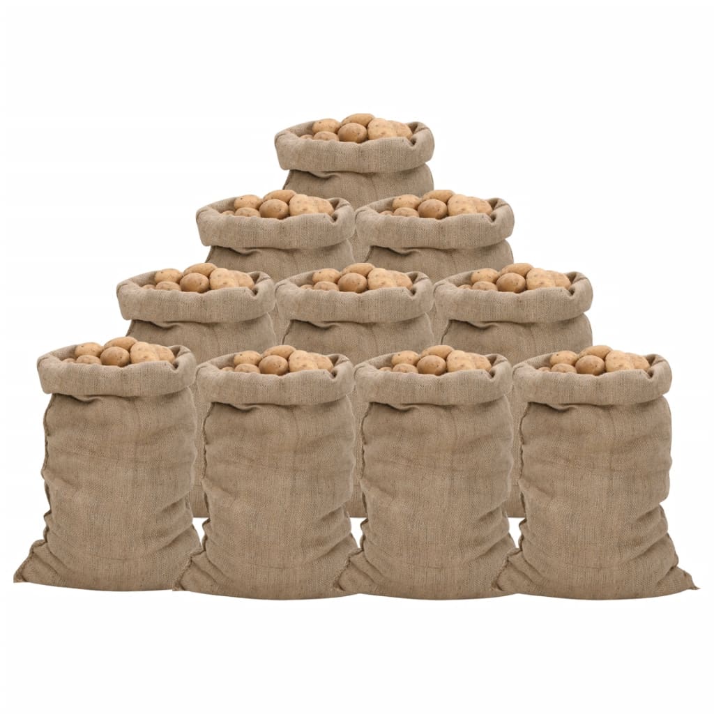 vidaXL Jute Sacks 10 pcs 60x105 cm 100% Jute 340 gsm 1