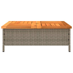 vidaXL Parasol Base Cover Grey 70x70x25 cm Poly Rattan and Acacia 6