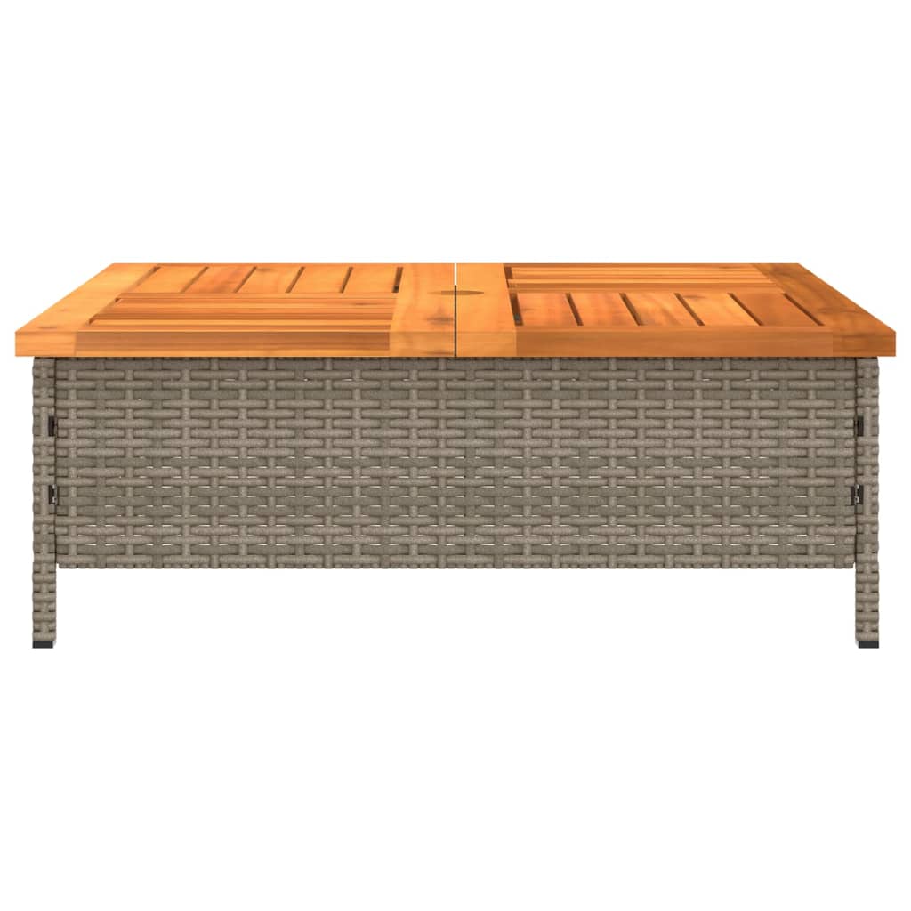 Parasol Base Cover 70x70x25 cm Poly Rattan and Acacia Grey