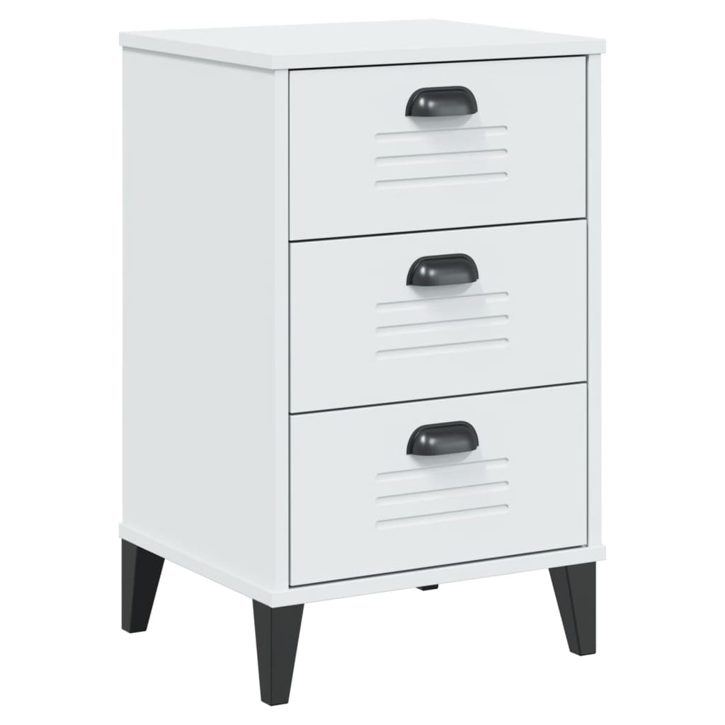 vidaXL Bedside Cabinet VIKEN White Engineered Wood 2