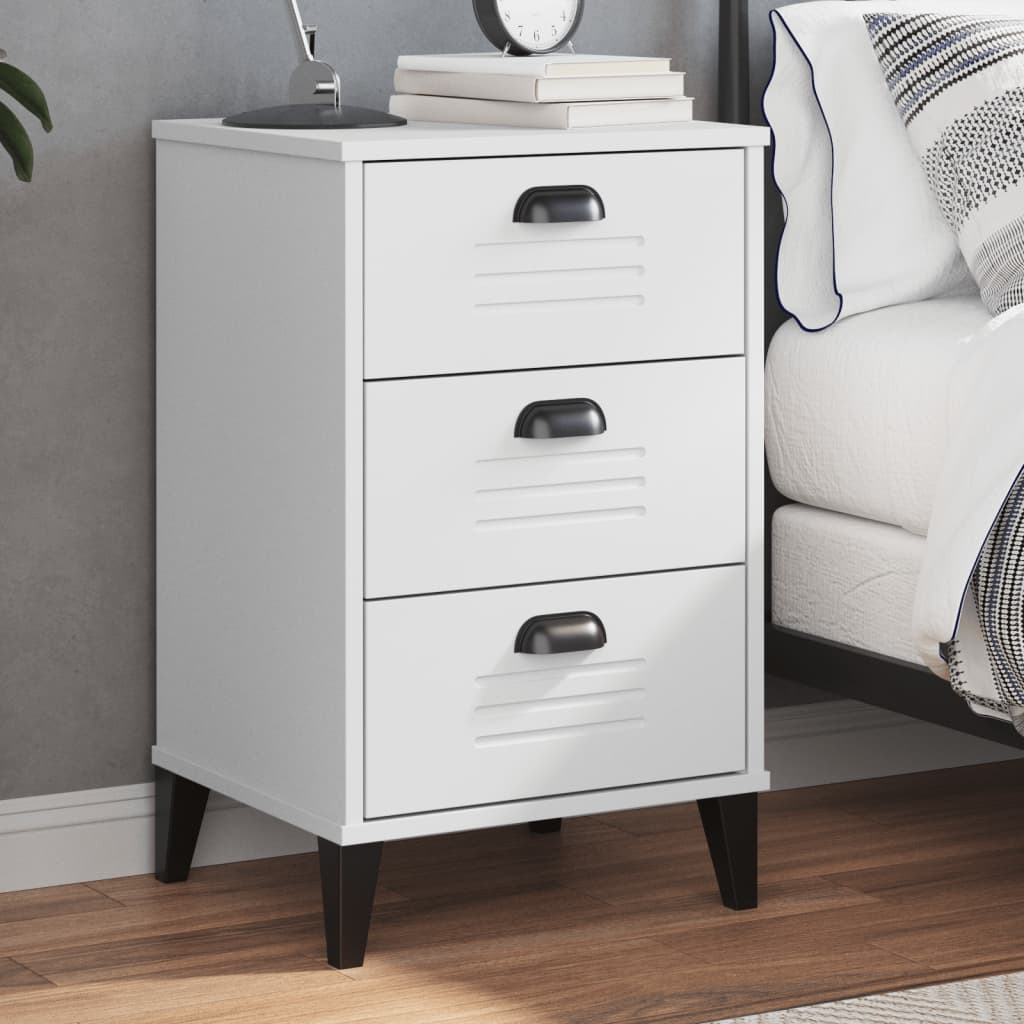 vidaXL Bedside Cabinet VIKEN White Engineered Wood 1