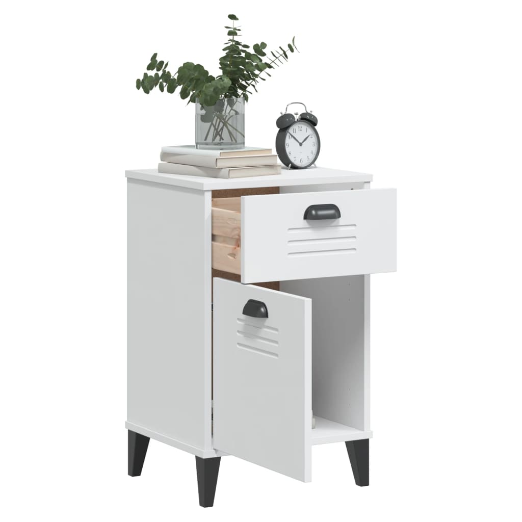 vidaXL Bedside Cabinet VIKEN White Engineered Wood 4