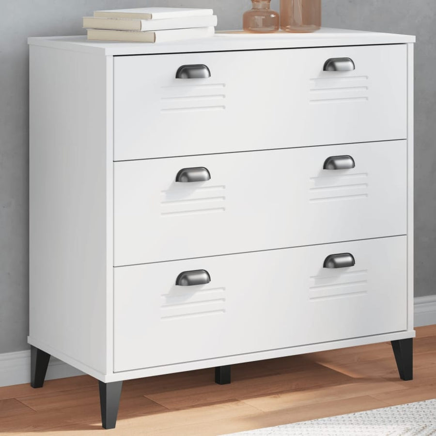 Drawer Cabinet "VIKEN" White Engineered Wood