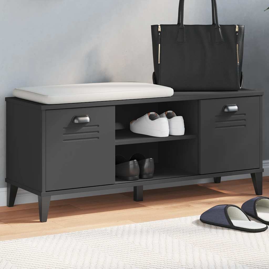 vidaXL Shoe Bench VIKEN Black 106x35x45 cm Engineered Wood 1