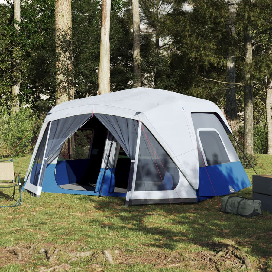 Family Tent with LED 10-Person Light Quick Release Blue