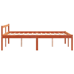 Senior Bed without Mattress Solid Wood Pine Wax Brown 4FT6 Double