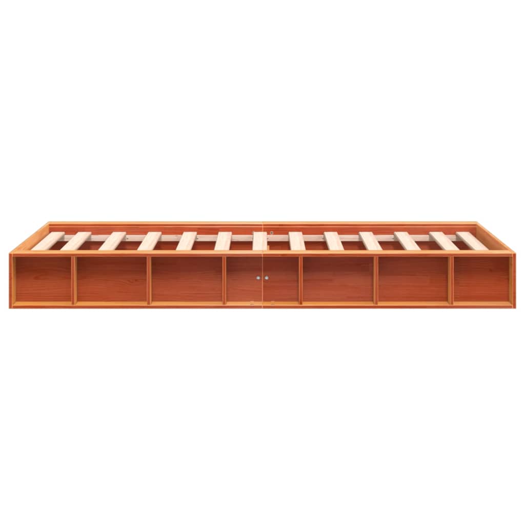 Bed Frame without Mattress Solid Wood Pine Length 200 cm Wax Brown 90 cm