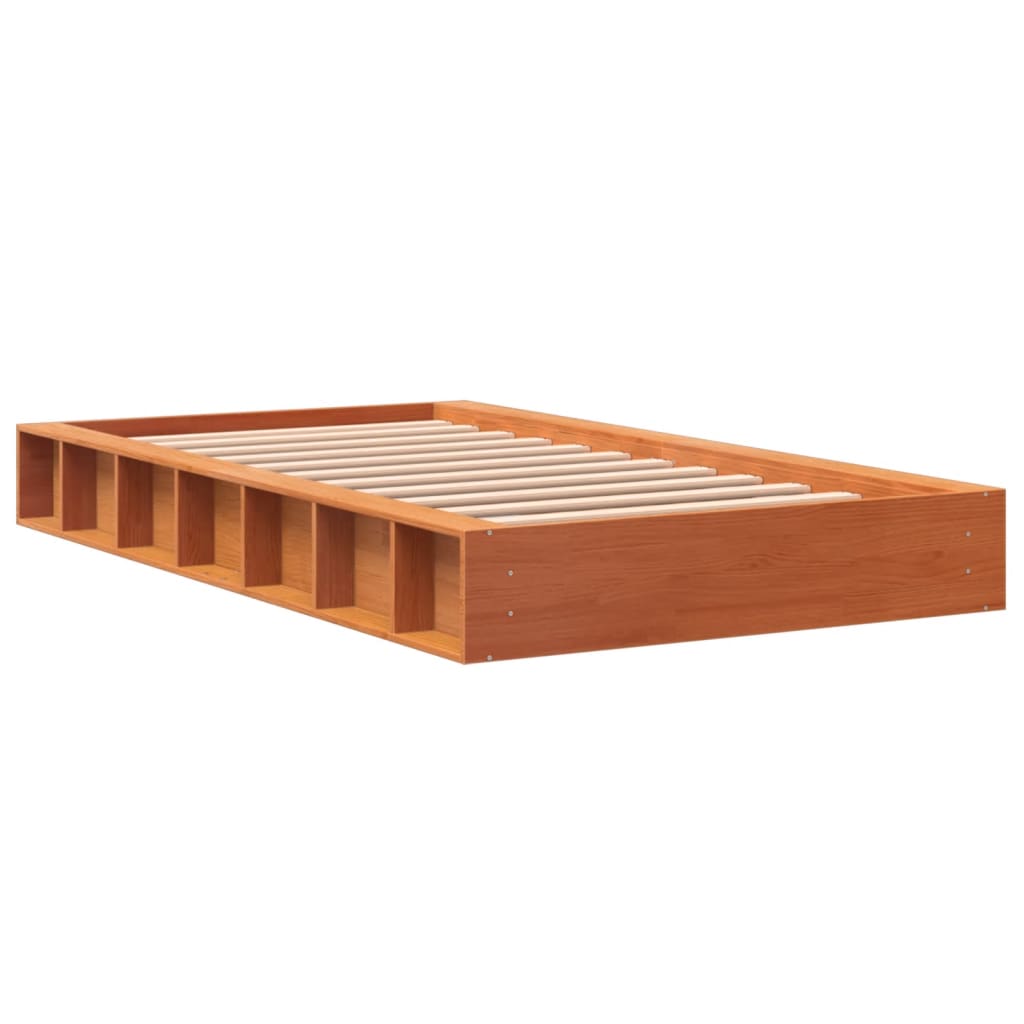 vidaXL Bed Frame | Wax Brown | Solid pine wood, plywood | Single | Durable 6