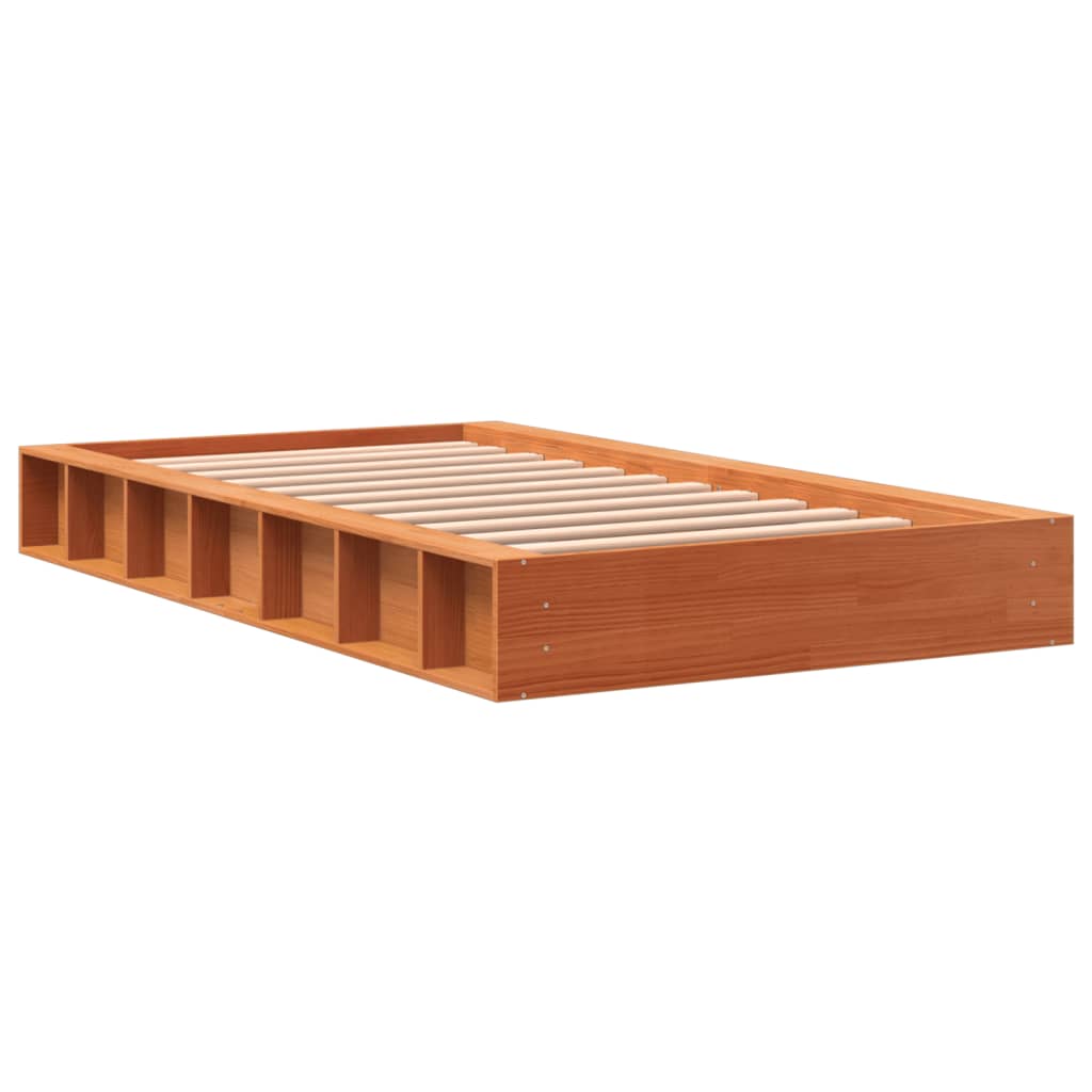 vidaXL Bed Frame | Wax Brown | Solid Pine Wood | Single | Durable | Bed Frame 3