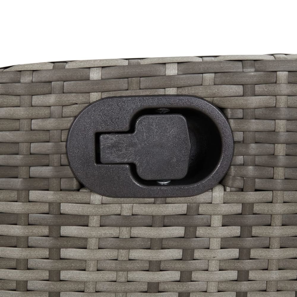 Garden Dining Cushions Grey Poly Rattan without footrest
