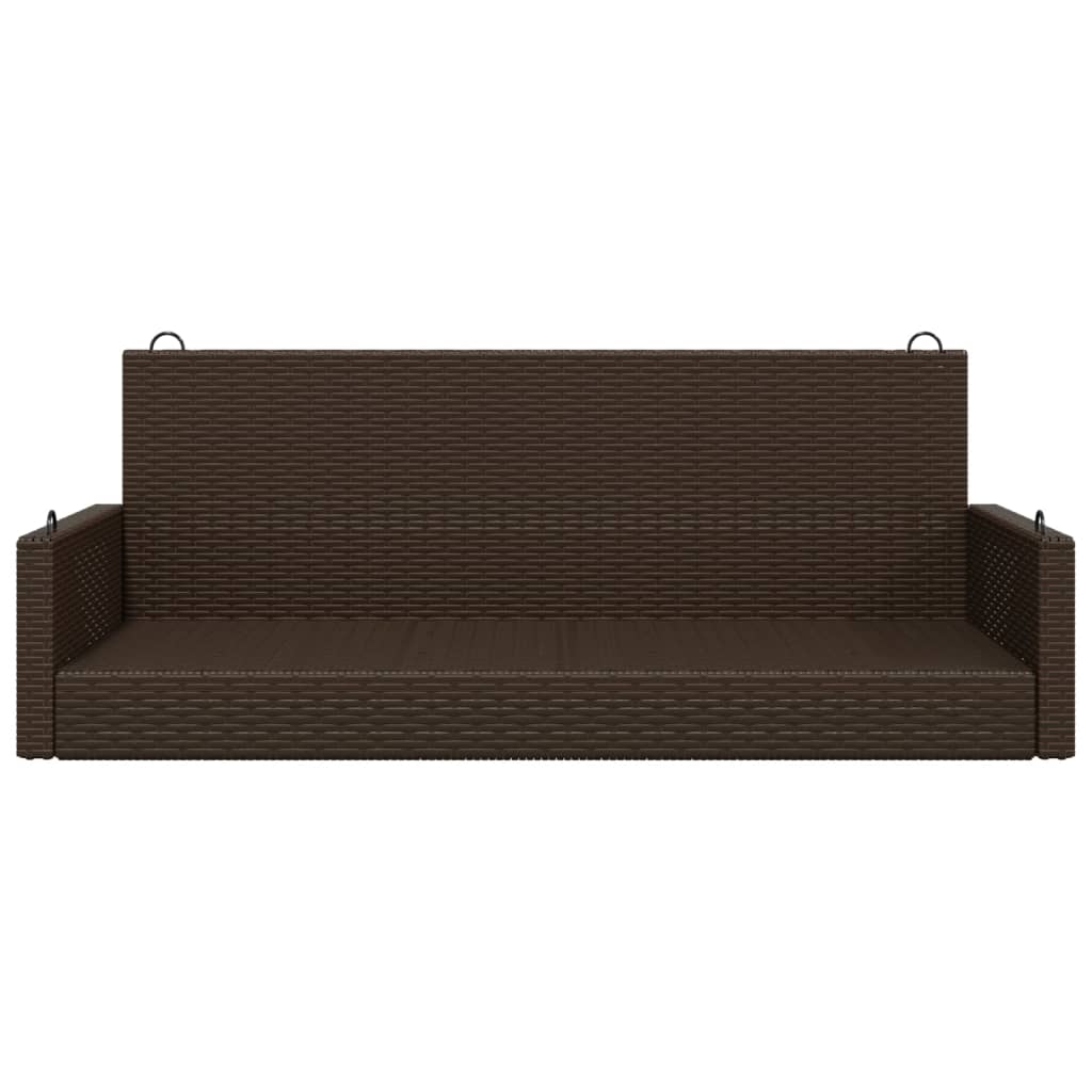 vidaXL Swing Bench Brown 119x56x48 cm Poly Rattan 4