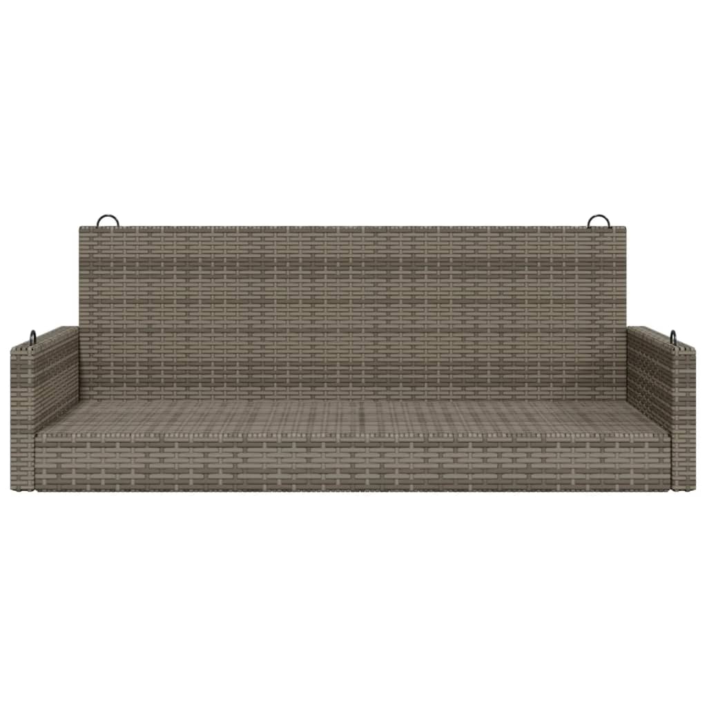 vidaXL Swing Bench Grey 119x56x48 cm Poly Rattan 4