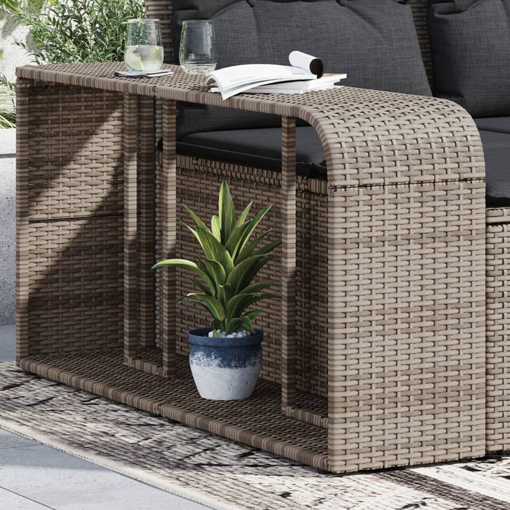 vidaXL Storage Shelves 2 pcs Grey Poly Rattan 1