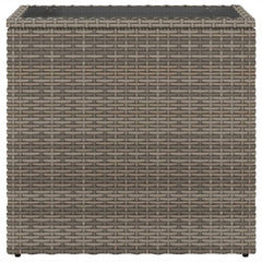 vidaXL Garden Side Table with Glass Top Grey 58x27.5x55 cm Poly Rattan 5