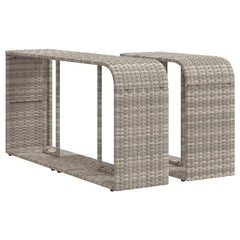 vidaXL Storage Shelves 2 pcs Light Grey Poly Rattan 2
