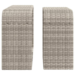 vidaXL Storage Shelves 2 pcs Light Grey Poly Rattan 5