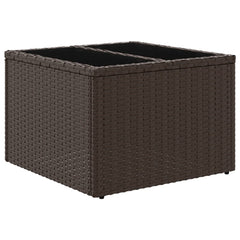 vidaXL Garden Table with Glass Top Brown 55x55x37 cm Poly Rattan 6