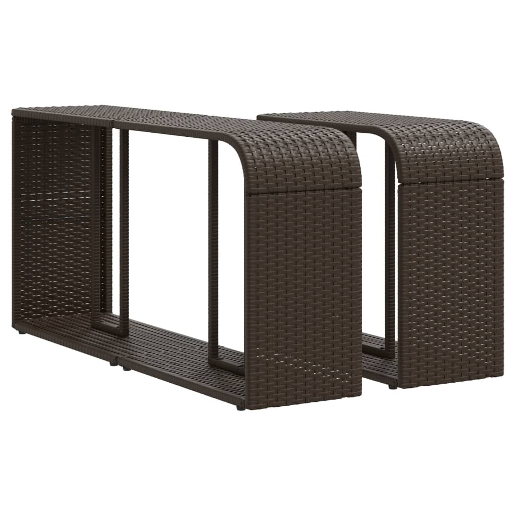 vidaXL Storage Shelves 2 pcs Brown Poly Rattan 2