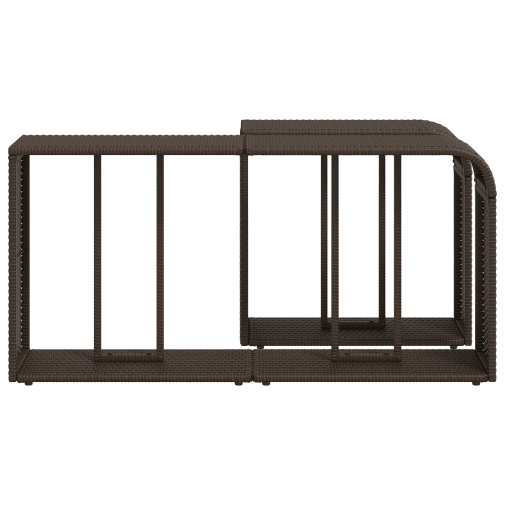 vidaXL Storage Shelves 2 pcs Brown Poly Rattan 6