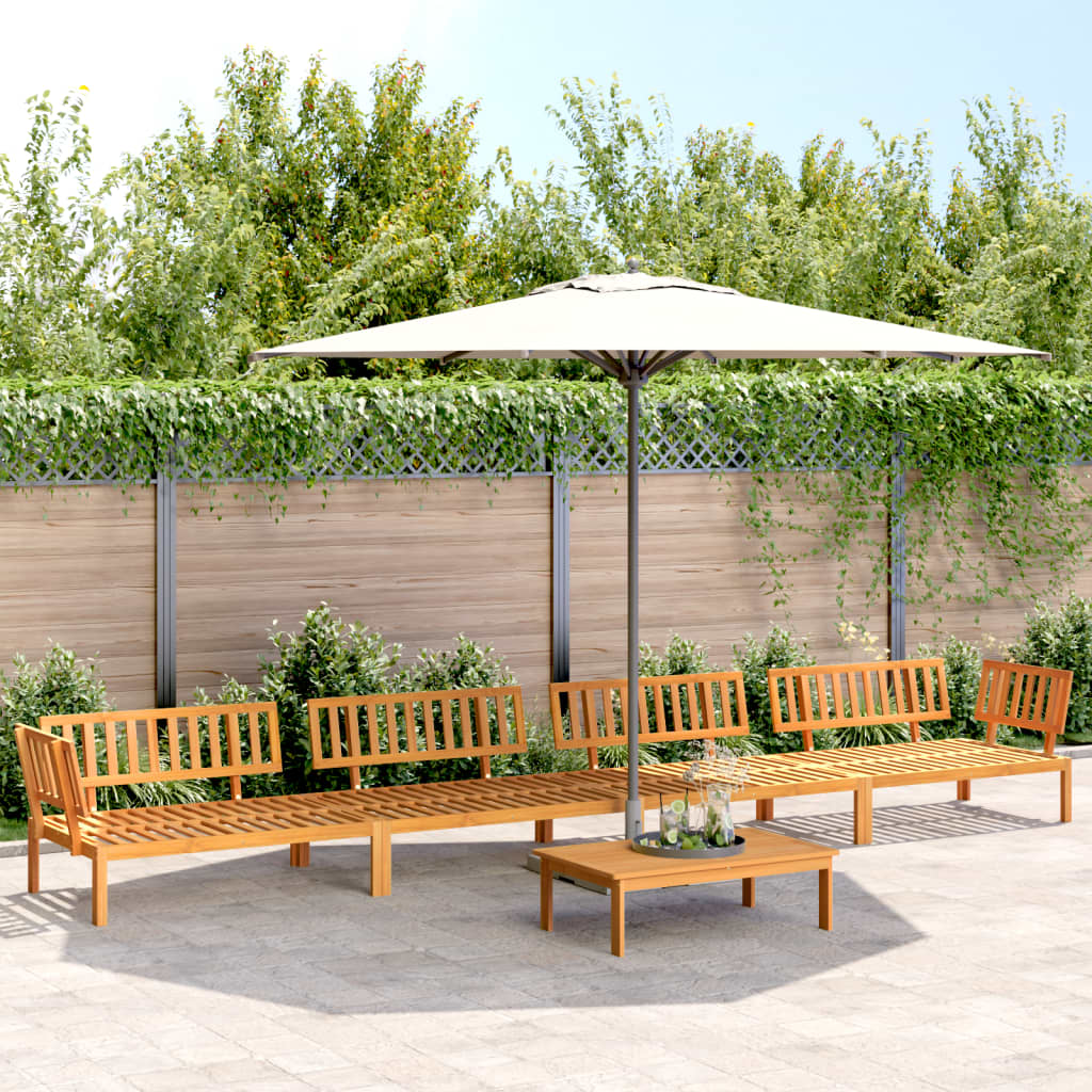 5 Piece Garden Pallet Sofa Set Solid Wood Acacia Natural 2x corner + 2x middle + table