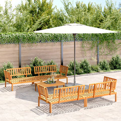5 Piece Garden Pallet Sofa Set Solid Wood Acacia Natural 4x corner + table