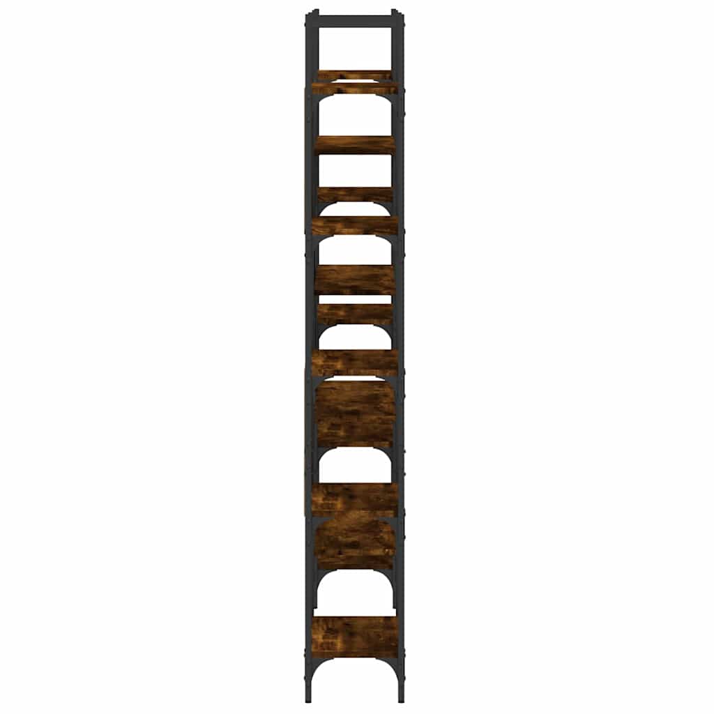 vidaXL Bookshelf Smoked Oak 155.5x24x166.5 cm Engineered Wood 6