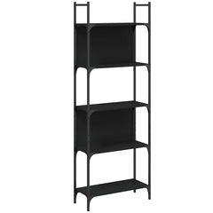 vidaXL Bookshelf 5-Tier Black 60.5x24x166.5 cm Engineered Wood 2