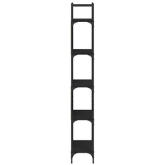 vidaXL Bookshelf 5-Tier Black 60.5x24x166.5 cm Engineered Wood 6