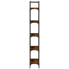vidaXL Bookshelf 5-Tier Smoked Oak 60.5x24x166.5 cm Engineered Wood 6