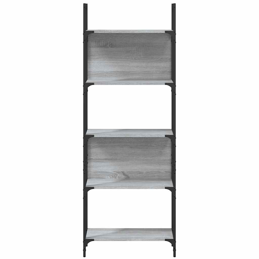 vidaXL Bookshelf 5-Tier Grey Sonoma 60.5x24x166.5 cm Engineered Wood 5